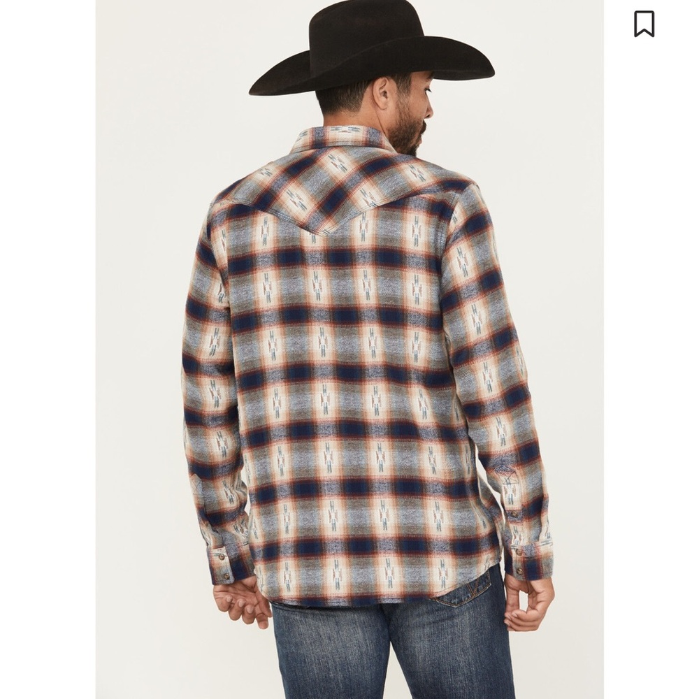 MOONSHINE SPIRIT MEN'S SUNBURST PLAID PRINT LONG SLEEVE BUTTON-DOWN FLANNEL LG - Picture 3 of 9